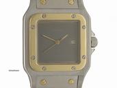 Cartier Santos Automatic GM gro es Modell Stahl/Gelbgold Vintage 41x29mm