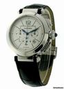 Cartier Pasha 42mm Chronograph Mens steel leder W3108555