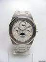 Audemars Piguet Royal Oak calendrier perpetuel /perpetual calendar phases de lune complet acier cadran silver