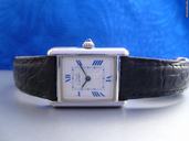 Cartier Tank in Silber, original ohne Vergoldung. Faltschl.
