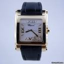 Chopard HAPPY SPORT 2 XL SQUARE YELLOW GOLD BLUE LEATHER