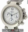 Cartier Pasha C Chrono 35mm White Dial Steel W31039M7