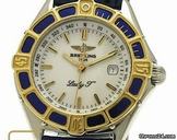 Breitling LADY J 18K GOLD MASIVE BLUE BEZEL