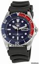 Seiko 5 Sports Automatic Blue Dial Red Bezel Black Strap Mens Watch SNZF15J2