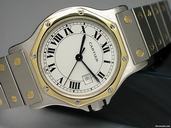 Cartier "Santos de Cartier Ronde" Automatic- Edelstahl/18K/750 GG