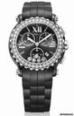 Chopard Happy Sport Black Dial Chronograph Ceramic and White Gold Ladies Watch 288515-9006