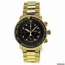 Seiko Flight Chronograph Gold-Tone Steel Mens Watch SNA414