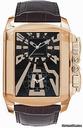 Chopard Dual Time Zone Black Dial Rose Gold Leather Mens Watch 162286-5001