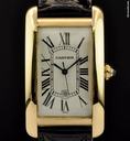 Cartier 18k Yellow Gold Silver Dial Tank Americaine
