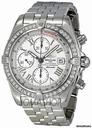 Breitling Chronomat Beige Dial Diamond Bezel Mens Watch A1335653-A653S