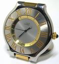 Cartier Must 21 EDELSTAHL/Gold Quartz Reisewecker