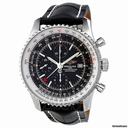 Breitling Navitimer World Black Dial Crocodile Leather Automatic Mens Watch A2432212-B726BKCD