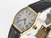 Cartier "Klassische Damenuhr" 18K/750 Gelbgold - Lederband