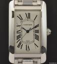 Cartier 18k White Gold Silver Dial Tank Americaine