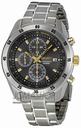 Seiko Chronograph Stainless Steel Black Dial Mens Watch SNDC51