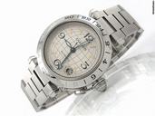 Cartier "PASHA C GLOBE 2377" 35 mm Edelstahl Automatik
