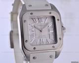 Cartier Santos 100 Midsize White Rubber