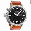 U-Boat Black Dial Chronograph Brown Leather Mens Watch 304