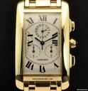Cartier 18k Y/G Tank Americaine Chronoflex W2601156