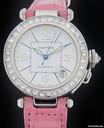 Cartier White Gold Pasha Baguette Diamond Watch