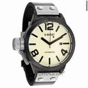 U-Boat Beige Dial Black Leather Mens Watch 343