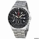 Seiko Chronograph Tachymeter Black Dial Stainless Steel Mens Watch SND253