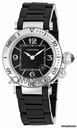 Cartier Steel Pasha Seatimer Black Dial Ladies Watch W3140003