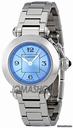 Cartier Miss Pasha Blue Dial Stainless Steel Ladies Watch W3140024