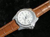 Breitling Cockpit Stahl/Leder Perlmutt Zifferblatt MOP
