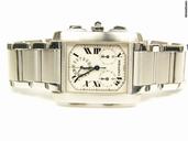 Cartier Tank Francaise Chronoflex stainless steel Mod 2303