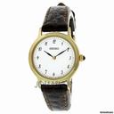 Seiko Gold-tone Brown Leather Strap Ladies Watch SFQ828