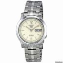 Seiko 5 Ivory Dial Stainless Steel Automatic Mens Watch SNK797