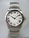 Cartier Santos ronde full steel/complet acier cadran blanc/white dial