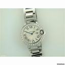 Cartier Ballon Bleu 18ct white gold diamond bezel quartz on bracelet