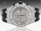 Audemars Piguet (AP) Royal Oak Offshore Chronograph - 100% Authentic Factory Diamond Bezel & Case (Total 5.86 Carats) - 44mm 18k White Gold - SPECIAL ORDER ONLY