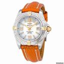 Breitling Lady Cockpit Mother of Pearl Orange Leather Ladies Watch B7135612/A662