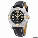 Breitling Cockpit Lady Diamond Black Dial Black Leather Watch B7135653-B910BKLT