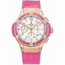 Hublot Big Bang Gold Tutti Frutti White Dial Alligator and Rubber Pink Female Watch 341.PP.2010.LR.1933