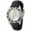 Invicta Men's Signature Pro Diver Silver-tone Dial Black Leather Watch 7245