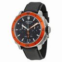 Alpina Seastrong Diver 300 Big Date Chronograph Black Dial Black Leather Men's Watch AL-372LBO4V6