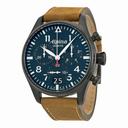 Alpina Startimer Pilot Chronograph Blue Dial Brown Leather Men's Watch AL-372N4FBS6