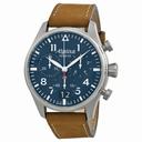 Alpina Startimer Pilot Chronograph Blue Dial Brown Leather Men's Watch AL-372N4S6