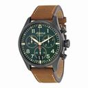 Alpina Startimer Pilot Chronograph Green Dial Brown Leather Men's Watch AL-372GR4FBS6