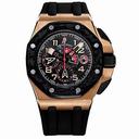 Audemars Piguet Black Dial Chronograph 18kt Rose Gold Black Rubber Men's Watch 26062OROOA002CA01
