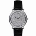 Audemars Piguet Jules Audemars Diamond Pave Dial Black Leather Ladies Watch 15123BC.ZZ.D001CR.01