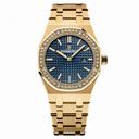 Audemars Piguet Royal Oak Blue Dial Ladies 18 Carat Yellow Gold Watch 67651BA.ZZ.1261BA.02