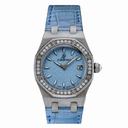 Audemars Piguet Royal Oak Diamond Light Blue Dial Stainless Steel Ladies Watch 67601ST.ZZ.D034CR.01
