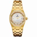 Audemars Piguet Royal Oak Diamond Silver Dial 18 kt Yellow Gold Ladies Watch 67601BA.ZZ.1230BA.01