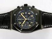 Audemars Piguet Royal Oak Offshore 25770 Black Crocodile Leather Strap Mens Round Watch