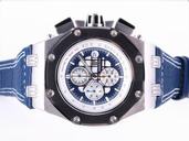 Audemars Piguet Royal Oak Offshore 26078PO.OO.D018CR.01 44mm Mens Blue Crocodile Leather Strap Watch